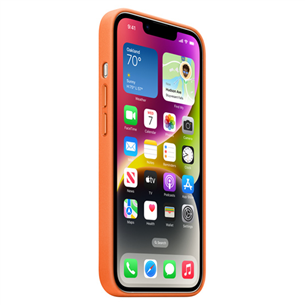 Apple iPhone 14 Leather Case with MagSafe, оранжевый - Кожаный чехол Товар - MPP83ZM/A