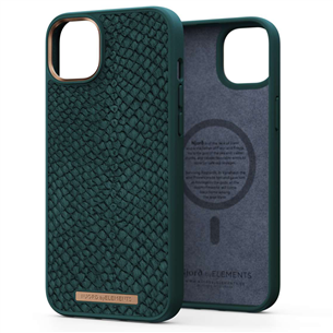 Dėklas Njord byElements Salmon MagSafe iPhone 14 Plus, Odinis, Žalias Prekė - NA42SL02 NA42SL02