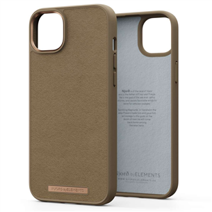 Dėklas Njord byElements Suede Comfort+ iPhone 14 Plus, Camel Prekė - NA42CM04 NA42CM04
