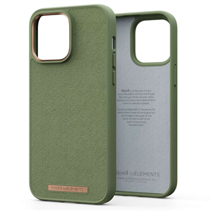 Dėklas Njord byElements Suede Comfort+ iPhone 14 Pro Max, Olive Prekė - NA44CM06 NA44CM06