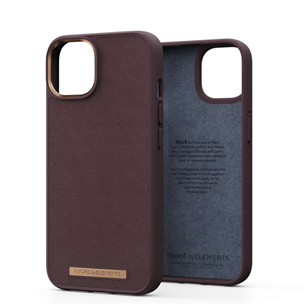 Dėklas Njord byElements Genuine iPhone 14, Odinis, Dark brown Prekė - NA41GL05 NA41GL05