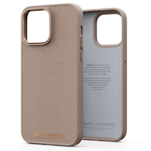 Dėklas Njord byElements Fabric Just iPhone 14 Pro Max, Pink sand Prekė - NA44JU12 NA44JU12