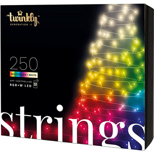 Twinkly Special Edition 250 RGB+W LED String (Gen II), IP44, 20 m, black - Smart Christmas Lights Item - TWS250SPP-BEU TWS250SPP-BEU