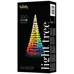 Twinkly Light Tree 3D, 300 светодиодов, IP44, 2 м, черный - Умная рождественская елка Товар - TWP300SPP-BEU TWP300SPP-BEU