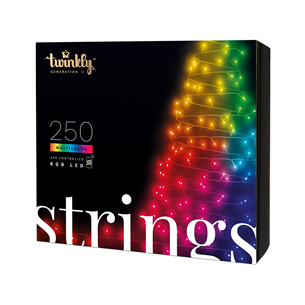 Twinkly Strings, 250 LED, IP44, 20 m, black - Smart Christmas Lights Item - TWS250STP-BEU TWS250STP-BEU