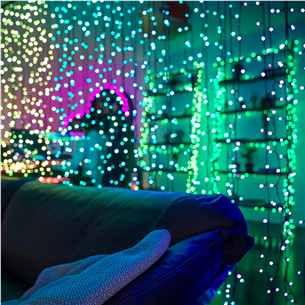 Twinkly Curtain, 210 LED, IP44, black - Smart Christmas Lights Item - TWW210SPP-TEU