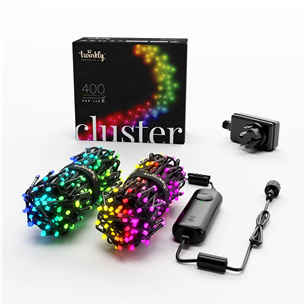 Twinkly Cluster, 400 LED, IP44, 6 m, black - Smart Christmas Lights Item - TWC400STP-BEU