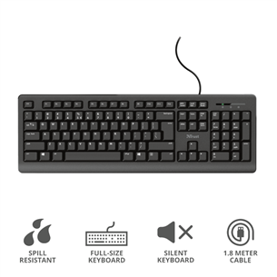 Trust Primo, US, black - Keyboard Item - 23880