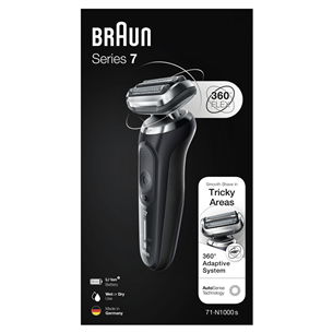 Braun, series 7, Wet & Dry, juoda - Barzdaskutė