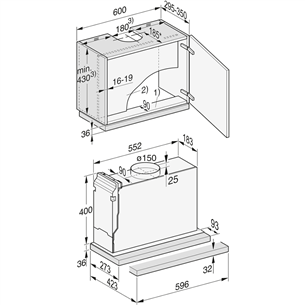 Miele, 555 m³/h, width 59.6 cm, inox - Built-in Cooker Hood Item - DAS2620EDST