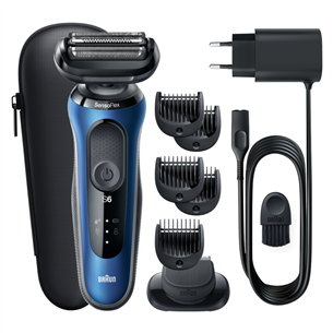 Barzdaskutė Braun Series 6 AutoSense Wet & Dry, black/blue Prekė - 61-B1500S 61-B1500S