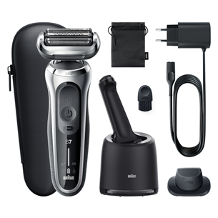 Barzdaskutė Braun Series 7 360° Flex, AutoSense, Wet & Dry, black/silver Prekė - 71-S7200CC 71-S7200CC