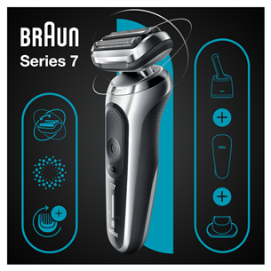 Barzdaskutė Braun Series 7 360° Flex, AutoSense, Wet & Dry, black/silver Prekė - 71-S7200CC