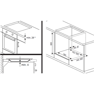Beko, Beyond, width 58 cm, bevelled edge, black - Built-in Induction Hob Item - HII64202FMT
