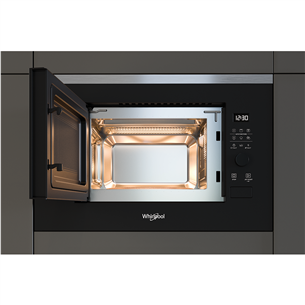 Whirlpool, 20 L, 800 W, black/inox - Built-in Microwave Oven with Grill Item - WMF201G
