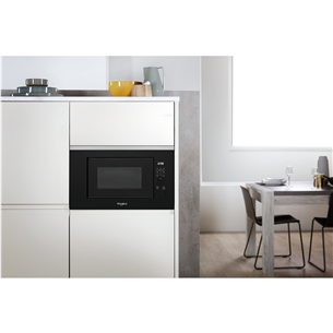 Whirlpool, 20 L, 800 W, black/inox - Built-in Microwave Oven with Grill Item - WMF201G