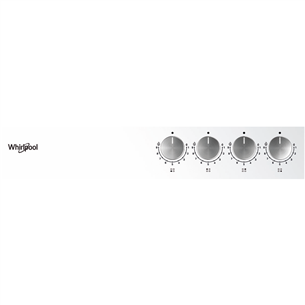 Whirlpool, double zone, width 59 cm, white - Built-in Gas Hob Item - AKTL629/WH