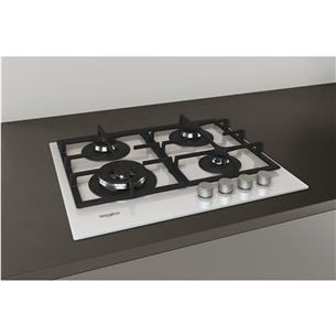 Whirlpool, double zone, width 59 cm, white - Built-in Gas Hob Item - AKTL629/WH