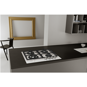 Whirlpool, double zone, width 59 cm, white - Built-in Gas Hob Item - AKTL629/WH
