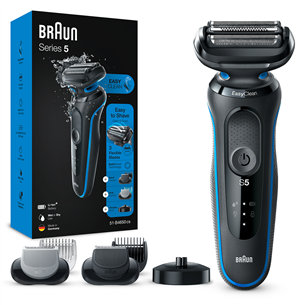 Barzdaskutė Braun Series 5 AutoSense Wet & Dry, black/blue Prekė - 51-B4650CS 51-B4650CS
