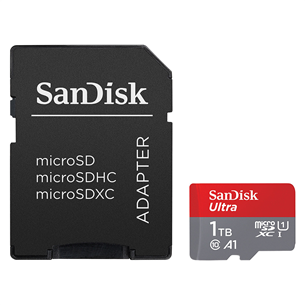SanDisk Ultra microSDXC, 1 ТБ, серый - Карта памяти MicroSD с SD-адаптером Товар - SDSQUAC-1T00-GN6MA SDSQUAC-1T00-GN6MA
