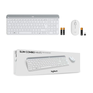 Logitech Slim Combo MK470, US, white - Wireless Desktop Item - 920-009205