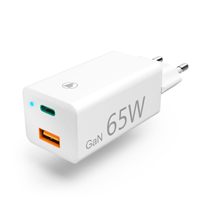 Hama Fast Charger, USB-A, USB-C, 65 Вт, белый - Адаптер питания Товар - 00201643 00201643