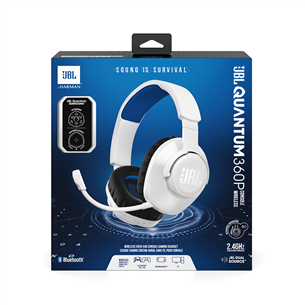 Belaidės ausinės JBL Quantum 360P Console Wireless, Playstation Prekė - JBLQ360PWLWHTBLU