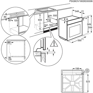 Electrolux SteamBake 600, pyrolytic cleaning, 72 L, stainless steel - Built-in Oven Item - EOD6P77X