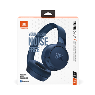Ausinės JBL Tune 670NC, adaptive noise cancelling, blue, belaidės Prekė - JBLT670NCBLU