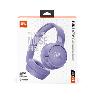 JBL Tune 670NC, адаптивное шумоподавление, сиреневый - Накладные беспроводные наушники Товар - JBLT670NCPUR