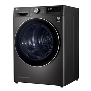 LG, 9 kg, depth 66 cm, black - Clothes Dryer Item - RH90V9JV2N.BBLQKMR