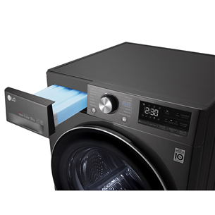 LG, 9 kg, depth 66 cm, black - Clothes Dryer Item - RH90V9JV2N.BBLQKMR