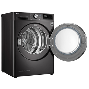 LG, 9 kg, depth 66 cm, black - Clothes Dryer Item - RH90V9JV2N.BBLQKMR