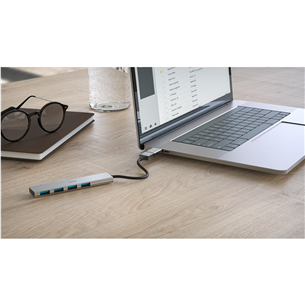 Hama USB Hub, 4x USB 3.2 Gen 1, USB-C adapter, gray - USB hub Item - 00200141