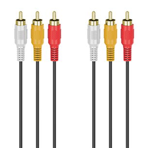 Hama Audio-Video, 3 RCA - 3 RCA, gold-plated, 3 m, black - Cable Item - 00305014 00305014