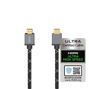 Hama Ultra High Speed, 8K, позолоченный, 1 м, серый - Кабель Товар - 00205238