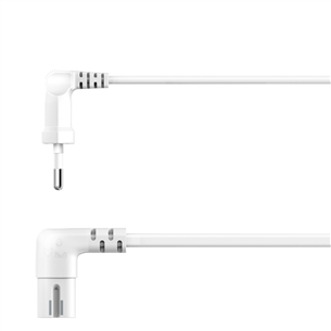 Hama Power Cord, 2-pin, angled, 3 m, white - Power cable Item - 00223283