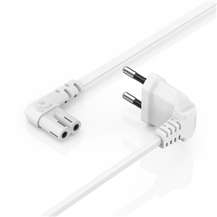 Hama Power Cord, 2-pin, angled, 3 m, white - Power cable Item - 00223283