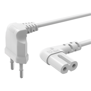 Hama Power Cord, 2-pin, angled, 3 m, white - Power cable Item - 00223283