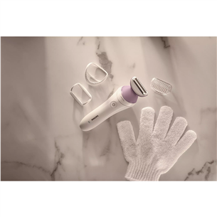 Philips Lady Shaver Series 6000, сухое и влажное использование, белый/сиреневый - Беспроводная бритва Товар - BRL136/00