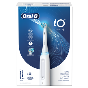 Elektrinis dantų šepetėlis Oral-B iO4, Baltas Prekė - IO4QUITEWHITE