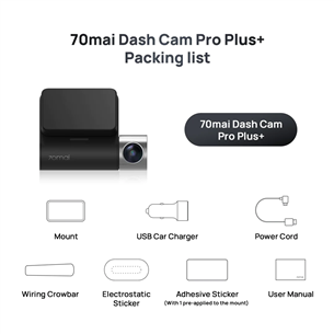 70mai Dash Cam Pro Plus+ Bundle Rear Cam, черный - Видеорегистратор Товар - A500S-1