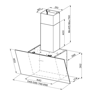 Gartraukis Faber TWEET EV8 LED WH A55, 710 m³/h, baltas Prekė - 330.0529.665