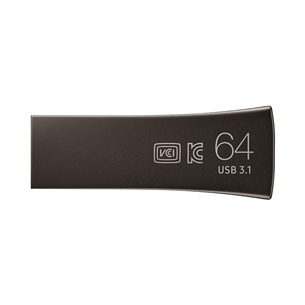 Samsung BAR Plus, USB 3.1, 64 GB, titan gray - Memory stick Item - MUF-64BE4/APC