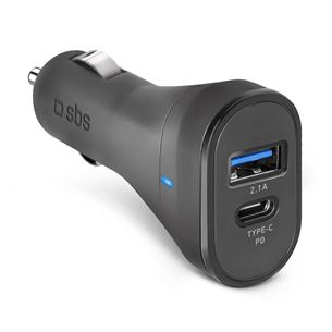 SBS, USB-A, USB-C, 10 Вт, черный - Автомобильное зарядное устройство Товар - TECRTC1USB2AUL TECRTC1USB2AUL