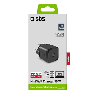 Įkroviklis SBS Mini Wall Charger, USB-C, 30 W Prekė - TETRGAN1C30W