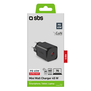 Įkroviklis SBS Mini Wall Charger, USB-C, 45 W Prekė - TETRGAN1C45W