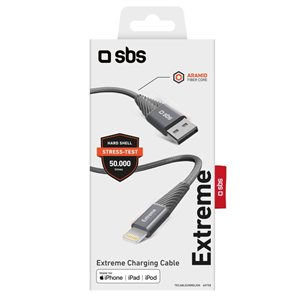 Laidas SBS Extreme Charging Cable, USB-A - Lightning Prekė - TECABLEUNRELIGK