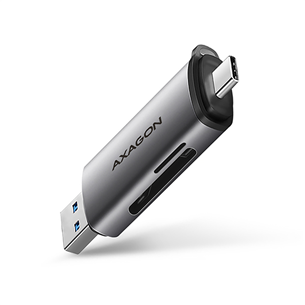 AXAGON Товар - CRE-SAC SuperSpeed USB-C / USB-A Card Reader, темно-серый - Считыватель карт памяти CRE-SAC